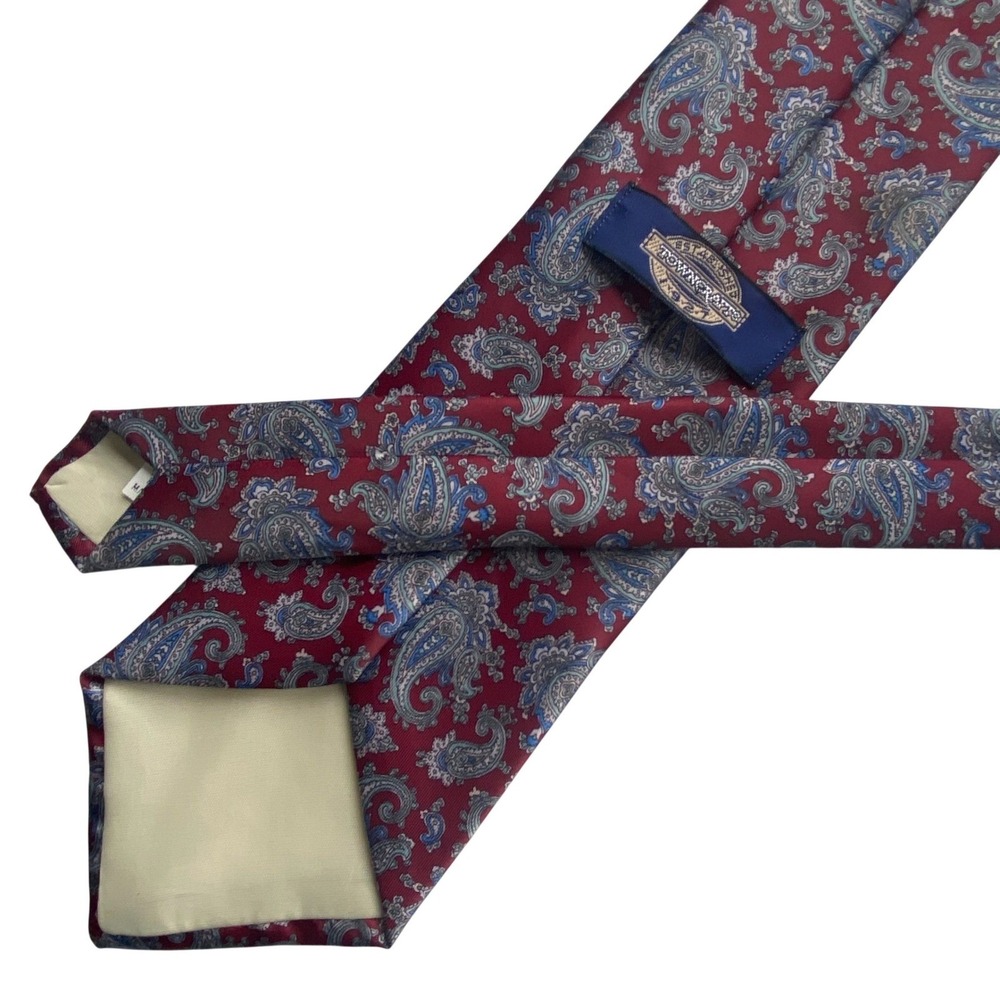 TOWNCRAFT‎ Executive Collection Tie Mens Burgundy Paisley Classic Dress 56x3.5 - Picture 3 of 5